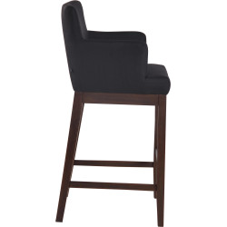 Tabouret de bar Laredo, tissu noir antique