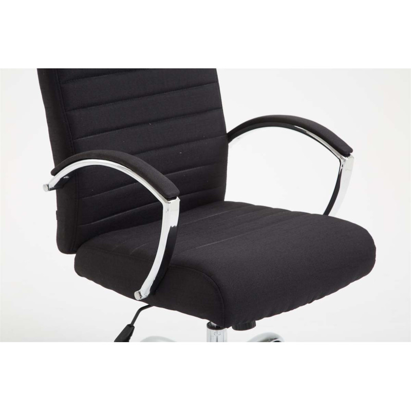 Chaise de bureau en tissu Valais noir