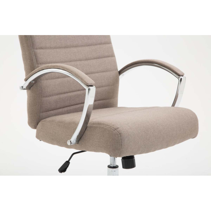 Chaise de bureau en tissu Valais taupe