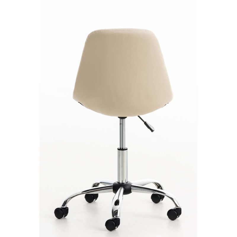 Chaise de bureau Emil, cuir artificiel crème
