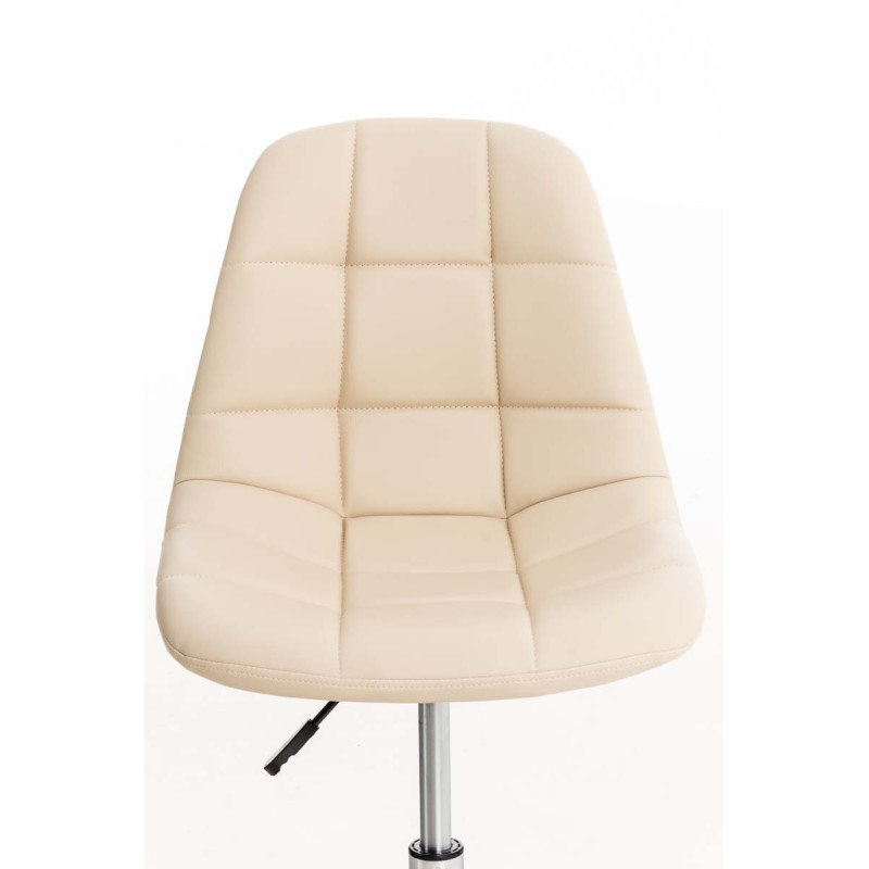 Chaise de bureau Emil, cuir artificiel crème
