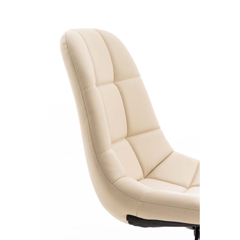 Chaise de bureau Emil, cuir artificiel crème