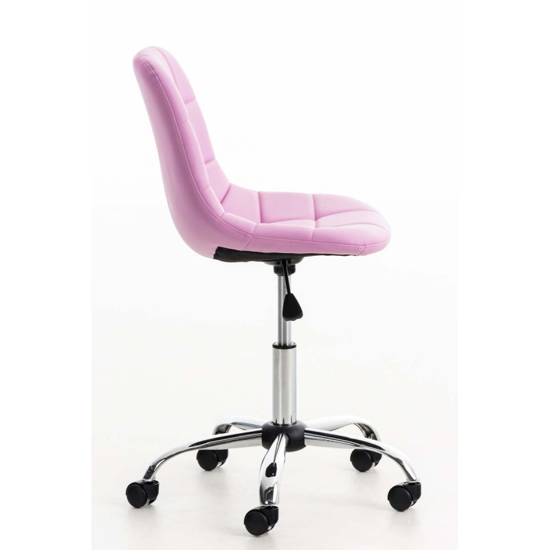 Chaise de bureau Emil, cuir artificiel rose