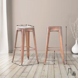 Conjunto de 4 banquetas Joshua em cobre