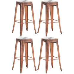 Conjunto de 4 banquetas Joshua em cobre