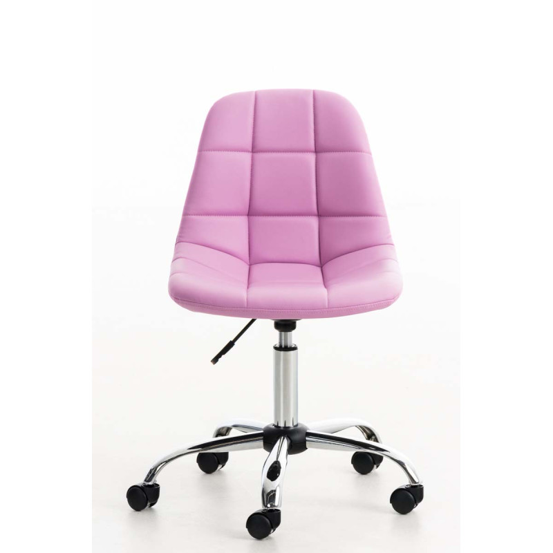 Chaise de bureau Emil, cuir artificiel rose