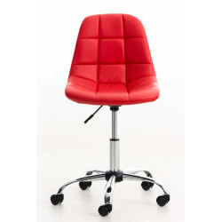 Chaise de bureau Emil, cuir artificiel rouge