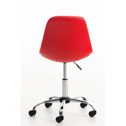 Chaise de bureau Emil, cuir artificiel rouge