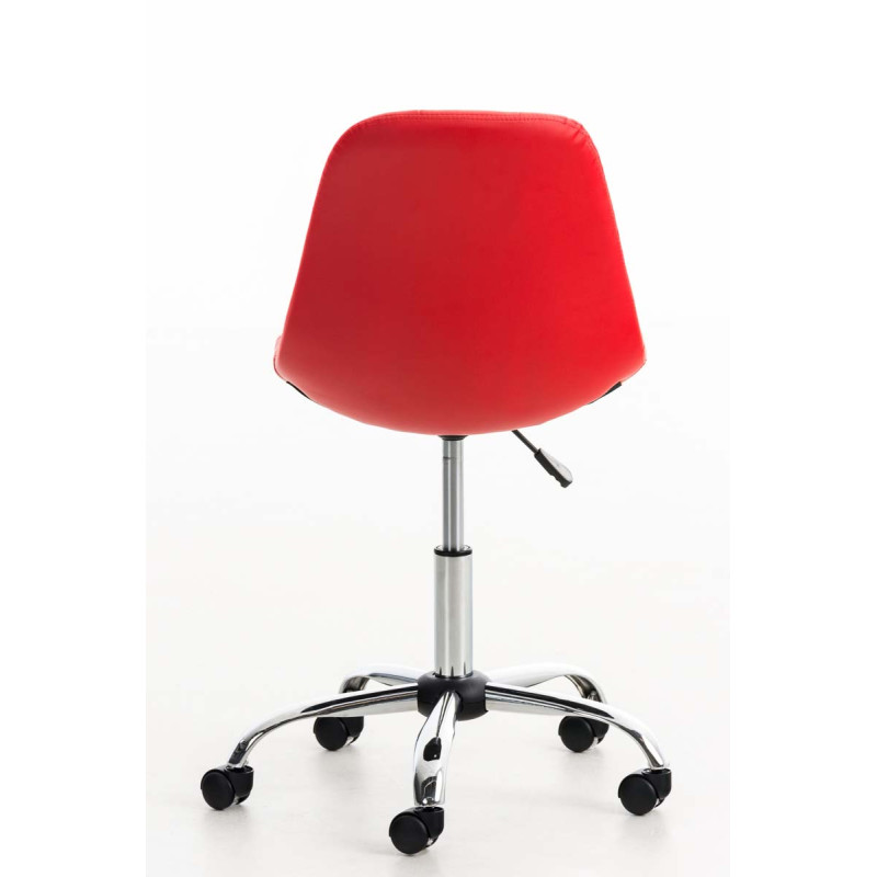 Chaise de bureau Emil, cuir artificiel rouge