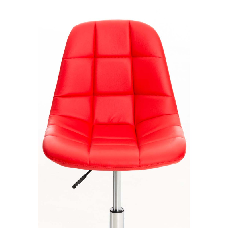 Chaise de bureau Emil, cuir artificiel rouge