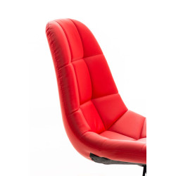 Chaise de bureau Emil, cuir artificiel rouge