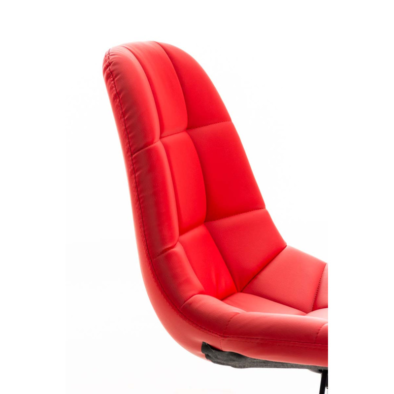 Chaise de bureau Emil, cuir artificiel rouge
