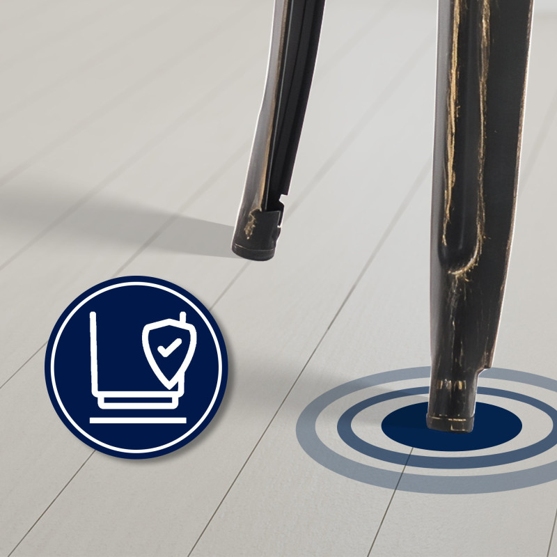 Conjunto de 4 banquetas de bar Joshua em preto e dourado antigo