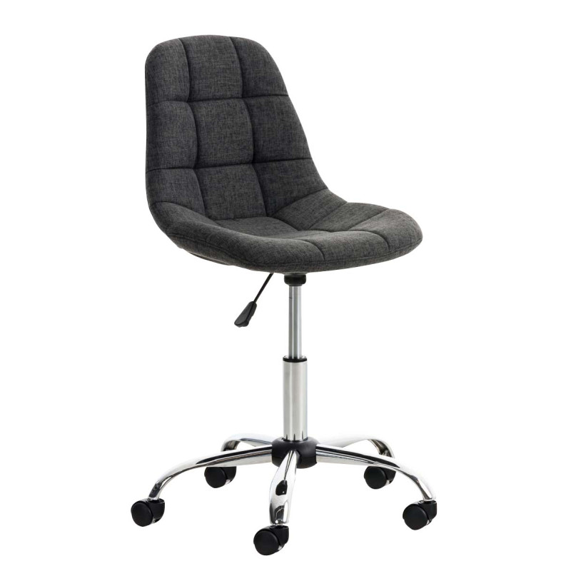 Chaise de bureau Emil Stoff gris foncé