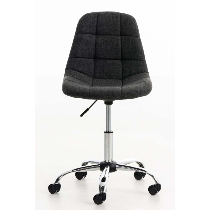 Chaise de bureau Emil Stoff gris foncé