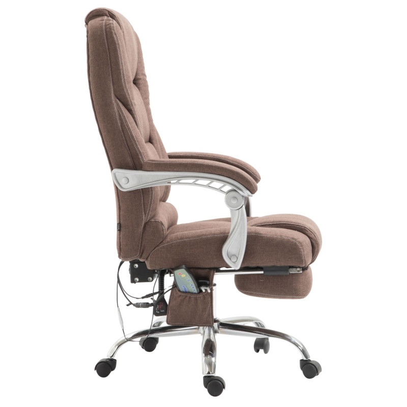 Chaise de bureau en tissu Pacific avec fonction massage brun