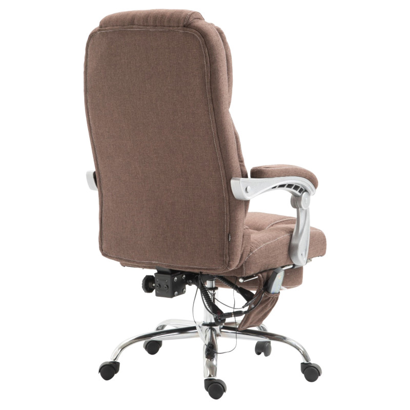 Chaise de bureau en tissu Pacific avec fonction massage brun