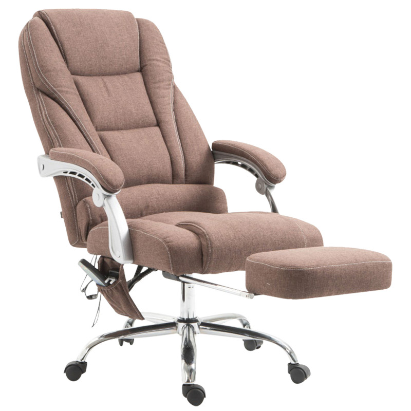 Chaise de bureau en tissu Pacific avec fonction massage brun