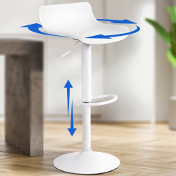 Lot de 2 tabourets de bar Aveiro blancs