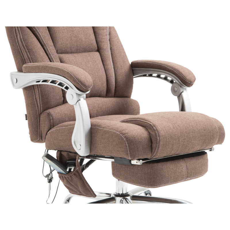 Chaise de bureau en tissu Pacific avec fonction massage brun
