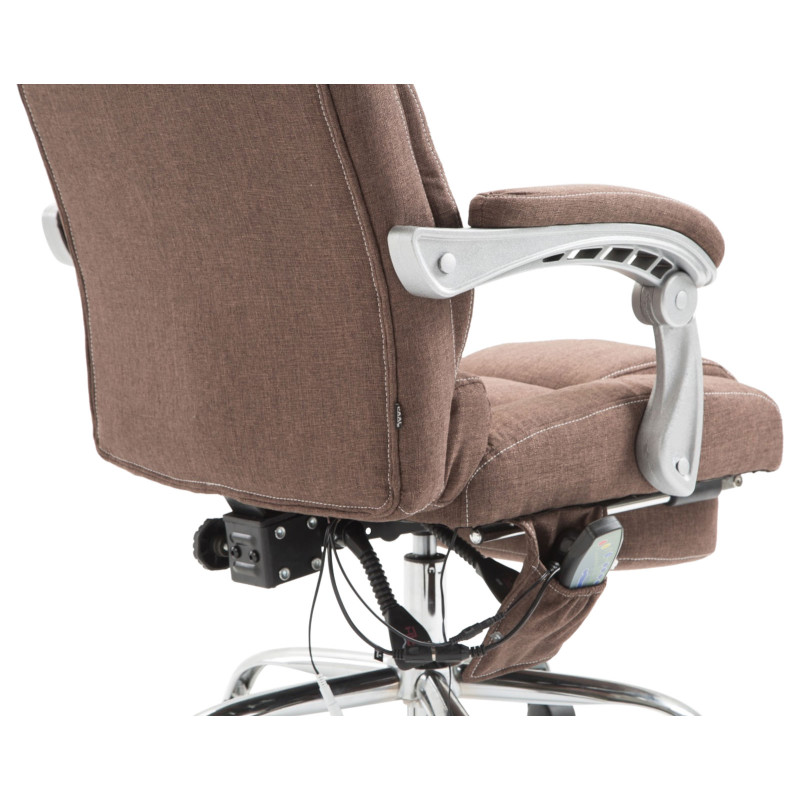 Chaise de bureau en tissu Pacific avec fonction massage brun