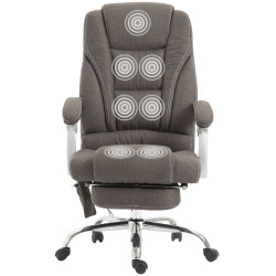 Chaise de bureau en tissu Pacific avec fonction massage gris foncé