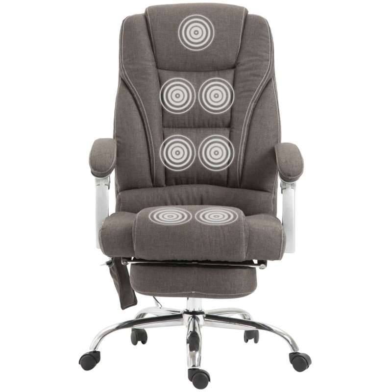 Chaise de bureau en tissu Pacific avec fonction massage gris foncé
