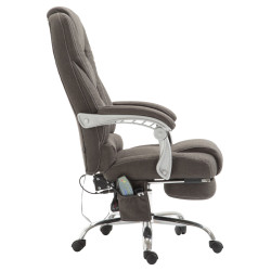 Chaise de bureau en tissu Pacific avec fonction massage gris foncé