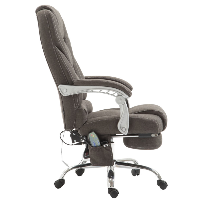 Chaise de bureau en tissu Pacific avec fonction massage gris foncé