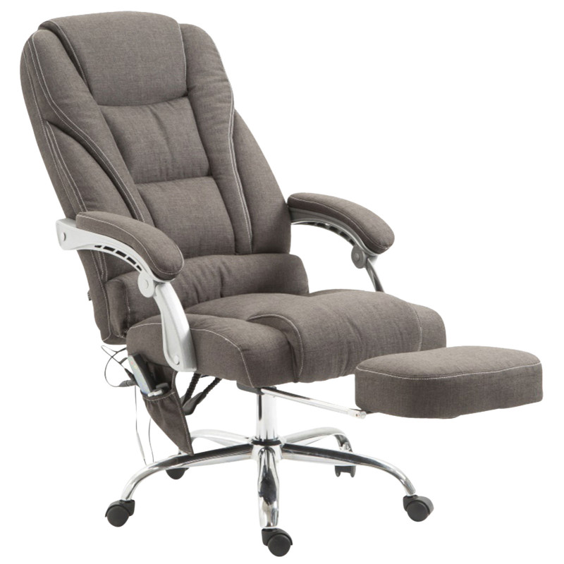 Chaise de bureau en tissu Pacific avec fonction massage gris foncé
