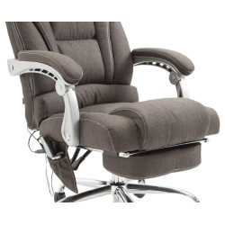 Chaise de bureau en tissu Pacific avec fonction massage gris foncé