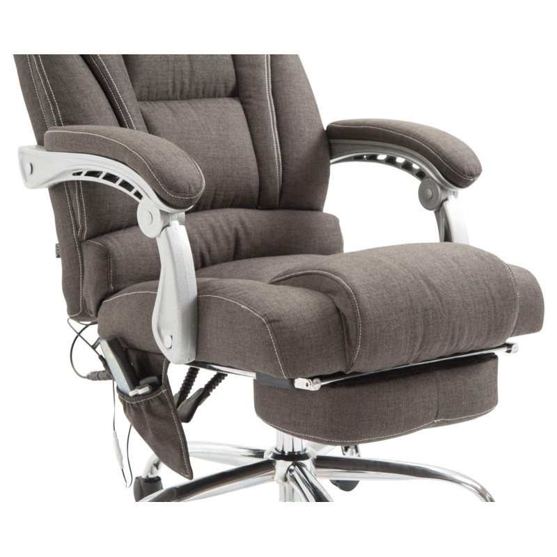 Chaise de bureau en tissu Pacific avec fonction massage gris foncé