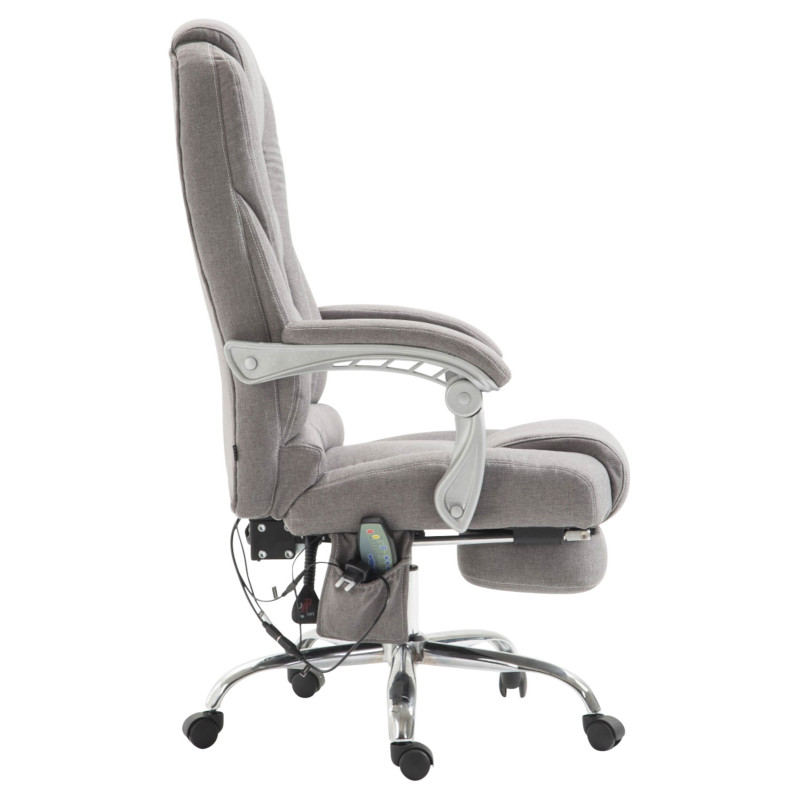 Chaise de bureau en tissu Pacific avec fonction massage gris