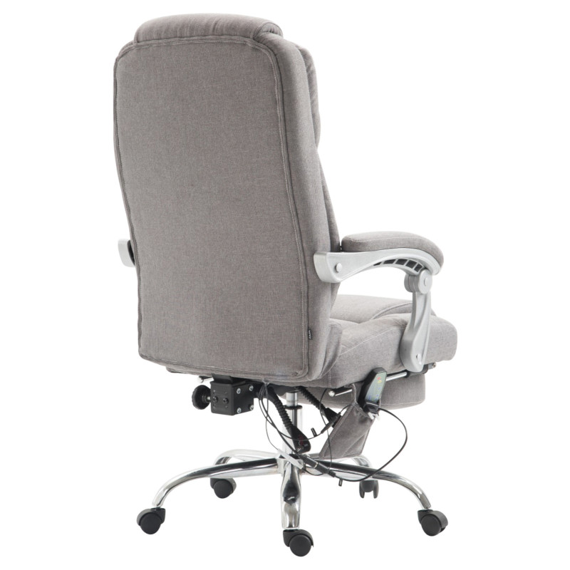 Chaise de bureau en tissu Pacific avec fonction massage gris