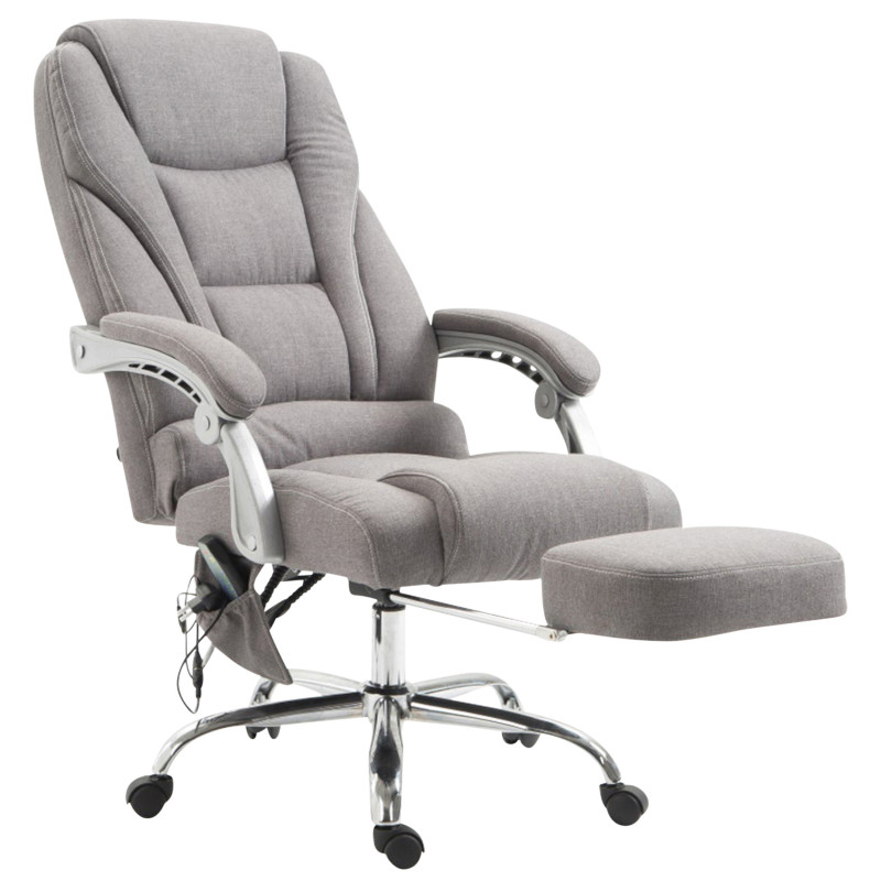 Chaise de bureau en tissu Pacific avec fonction massage gris