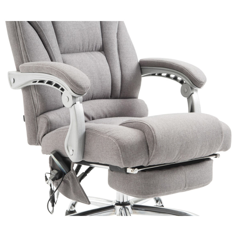Chaise de bureau en tissu Pacific avec fonction massage gris