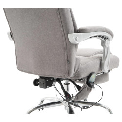 Chaise de bureau en tissu Pacific avec fonction massage gris
