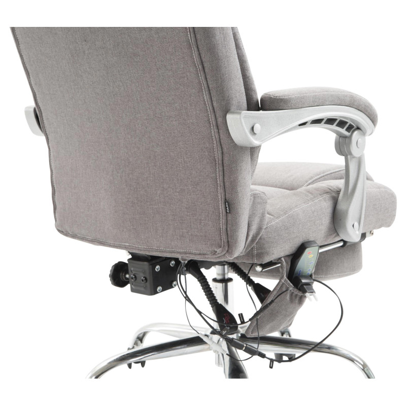 Chaise de bureau en tissu Pacific avec fonction massage gris