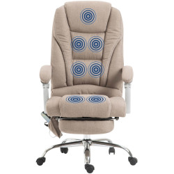 Chaise de bureau en tissu Pacific avec fonction massage taupe