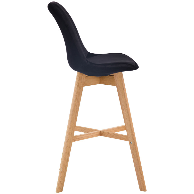 Conjunto de 2 banquetas de bar Cannes em veludo preto natural.