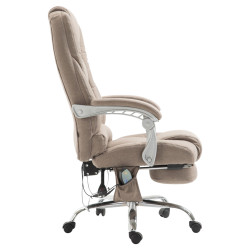 Chaise de bureau en tissu Pacific avec fonction massage taupe