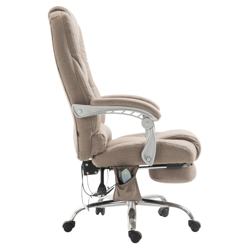 Chaise de bureau en tissu Pacific avec fonction massage taupe
