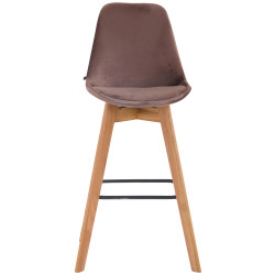 Ensemble de 2 tabourets de bar Metz en velours marron naturel