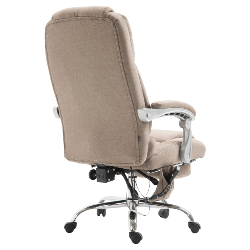 Chaise de bureau en tissu Pacific avec fonction massage taupe