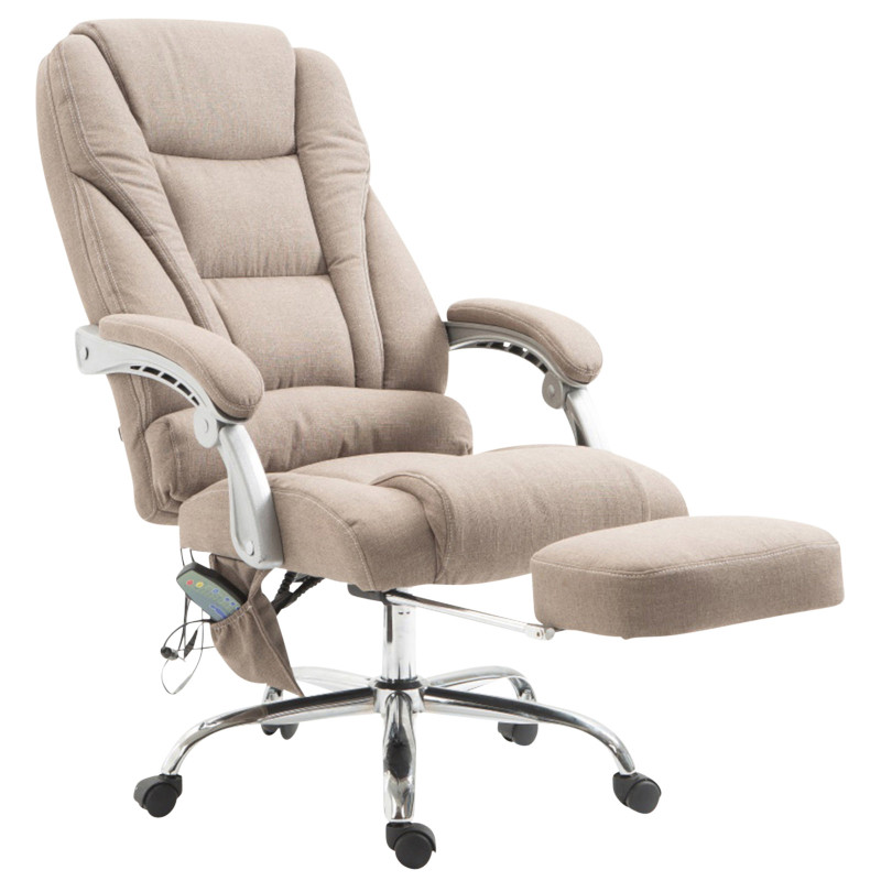 Chaise de bureau en tissu Pacific avec fonction massage taupe