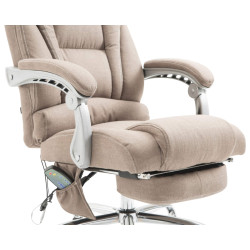 Chaise de bureau en tissu Pacific avec fonction massage taupe