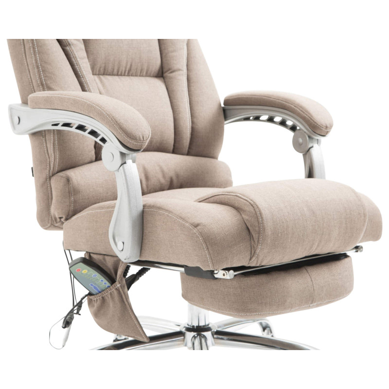 Chaise de bureau en tissu Pacific avec fonction massage taupe