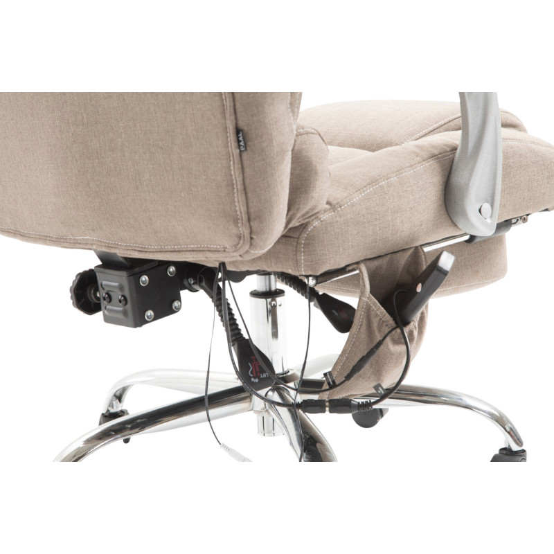 Chaise de bureau en tissu Pacific avec fonction massage taupe