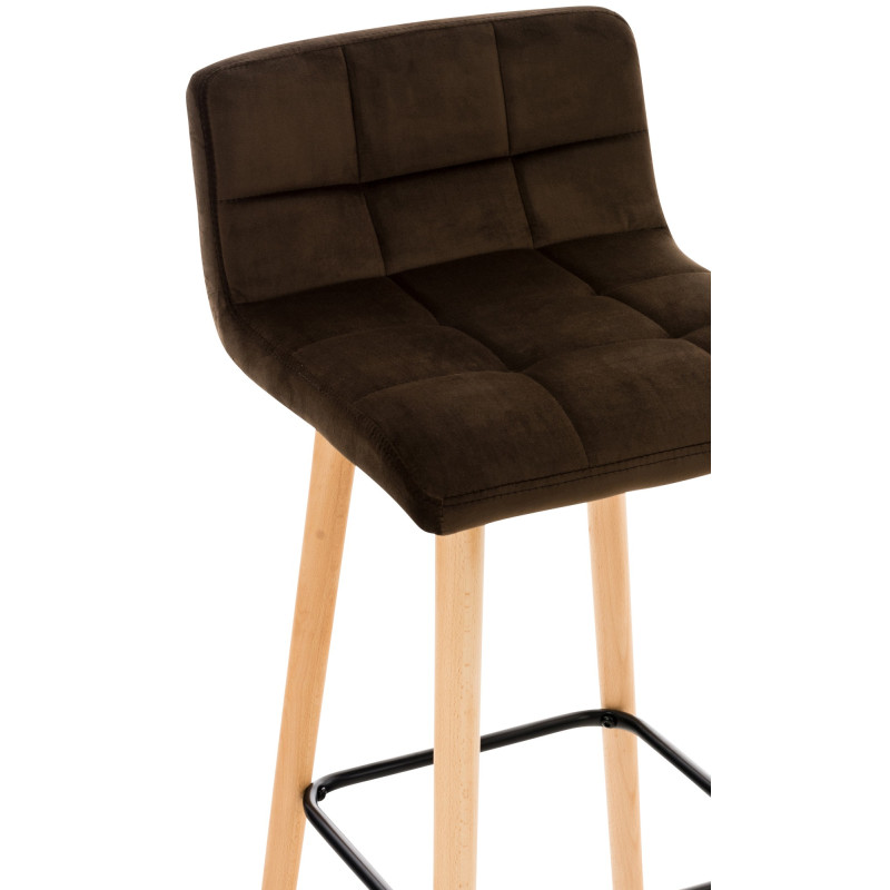 Ensemble de 2 tabourets de bar Lincoln en velours marron