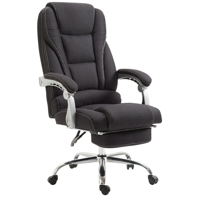 Chaise de bureau en tissu Pacific noir